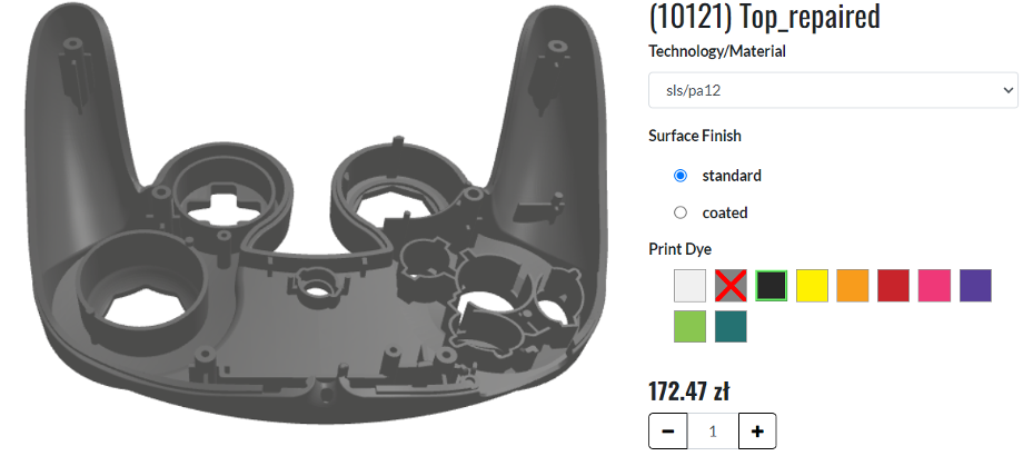 Wydruk 3D z materiału PA12 